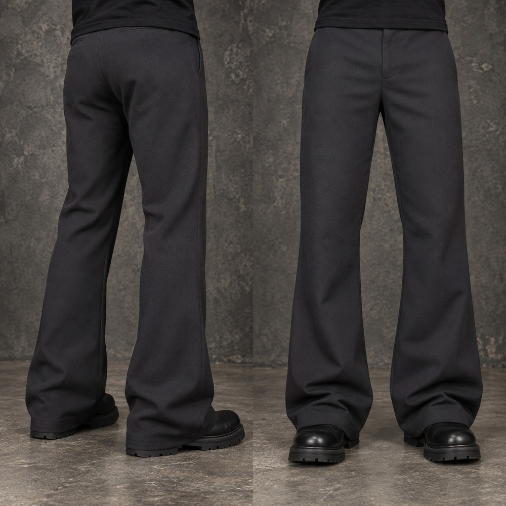 28x34 Grey Bootcut Flared Stacked Dress Pants Y2K Grunge Vintage 2000s